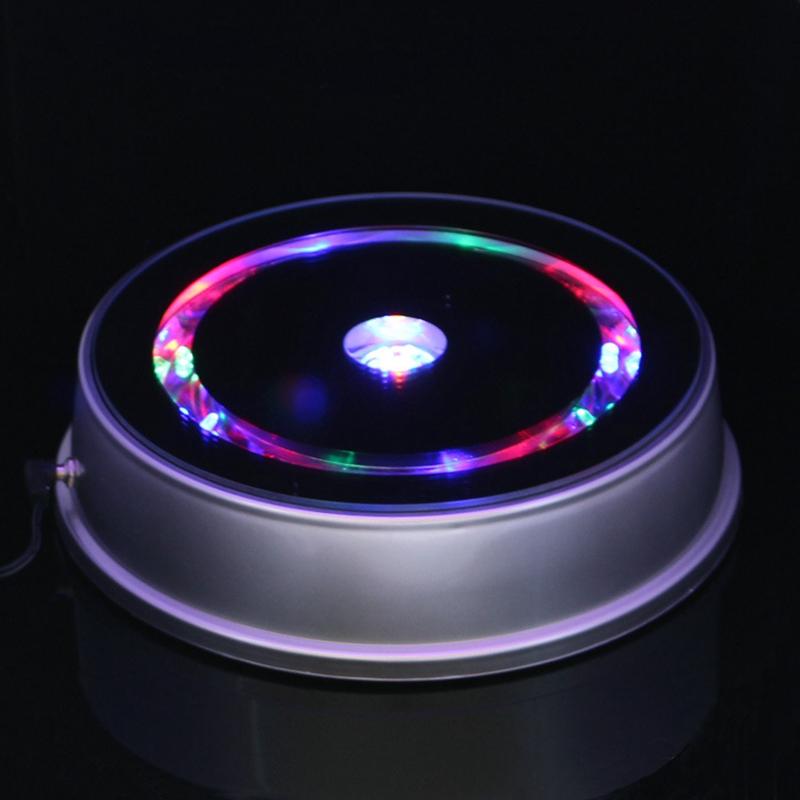 Led towns turntable white light emitting base jewelry exhibition stand automatic turntable rotating showcase cosmetics