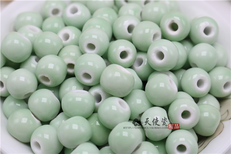 Pea - green ceramic beads Pea green jade green color pure color candy color porcelain beads beads 6 mm