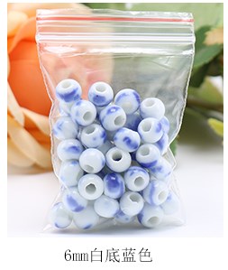 Jingdezhen ceramic beads scattered beads 6 mm m bead hand braided rope diy macroporous 50 a bracelet beads on sale