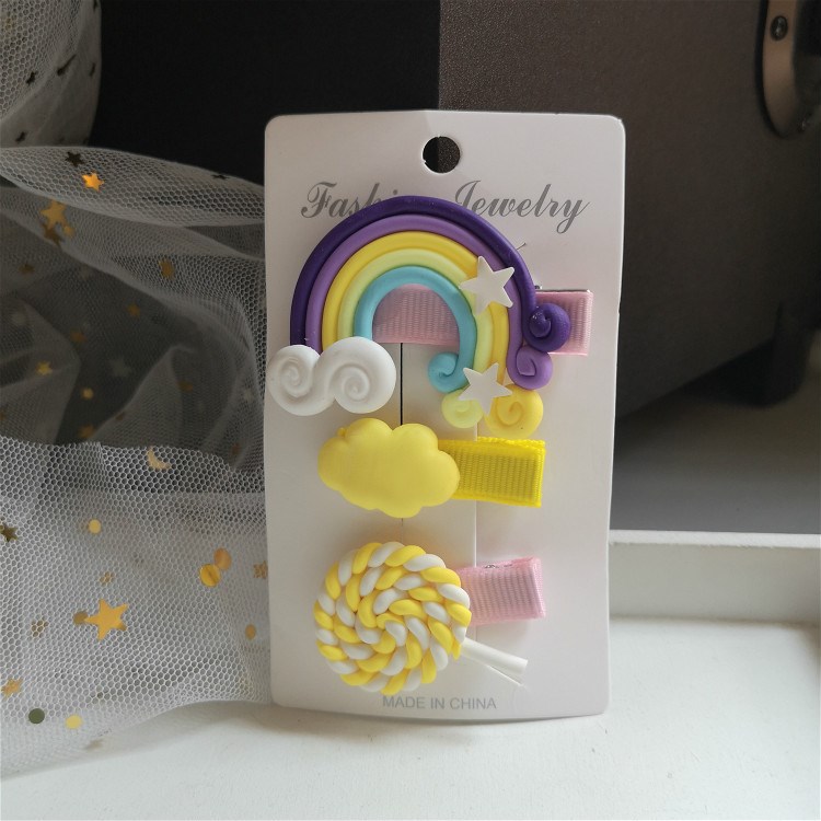 The Children 's han edition hair hairpin manual soft TaoCaiHong lollipop head ornaments hairpin security card clip of the girls