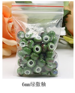 Jingdezhen ceramic beads scattered beads 6 mm m bead hand braided rope diy macroporous 50 a bracelet beads on sale