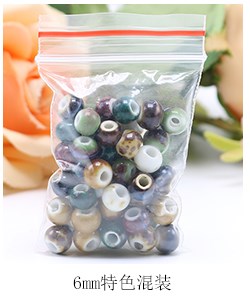 Jingdezhen ceramic beads scattered beads 6 mm m bead hand braided rope diy macroporous 50 a bracelet beads on sale