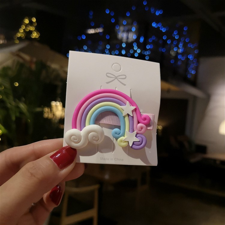 The Children 's han edition hair hairpin manual soft TaoCaiHong lollipop head ornaments hairpin security card clip of the girls