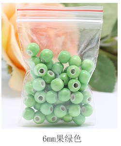 Jingdezhen ceramic beads scattered beads 6 mm m bead hand braided rope diy macroporous 50 a bracelet beads on sale