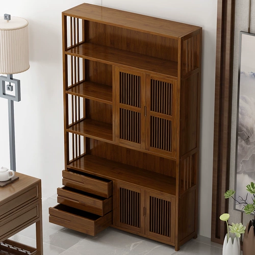 Книжная полка, простой настольный книжный шкаф для школьников из натурального дерева