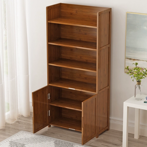 Книжная полка, простой настольный книжный шкаф для школьников из натурального дерева