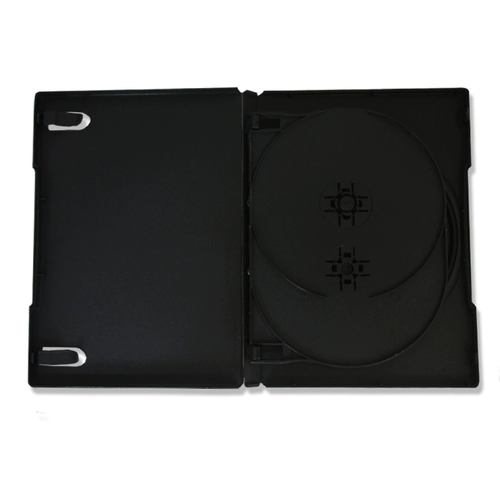 Мягкая пластиковая прямоугольная черная три -кукла CD -коробка может положить крышку с мембраной.