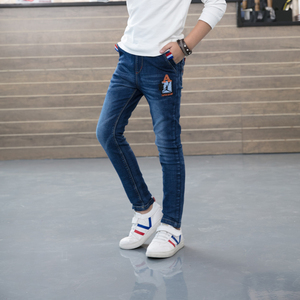 儿童牛仔裤修身长裤男童裤子加绒