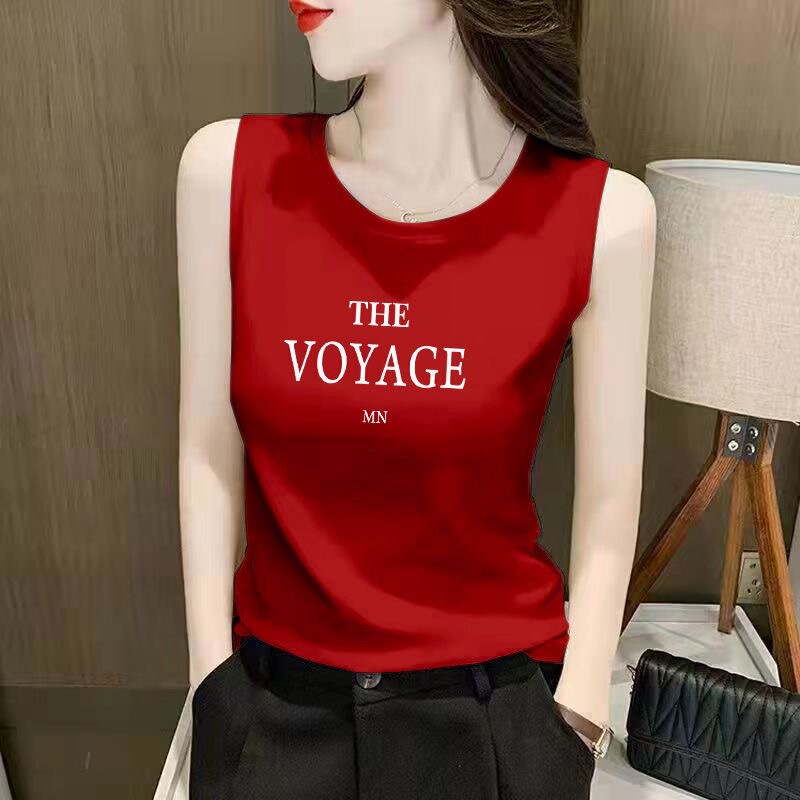 Red Inner Camisole 2026 New Style Women's Pure Cotton Slim Fit Slimming Backless Sleeveless Age-Reducing Top for Outerwear in Summer
