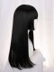 Princess cut wig full headgear Ji hair black long straight hair cos daily natural jellyfish head transvestite wig female long hair