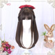 Wig for women with medium long hair, long straight hair, student hair set, jk hairstyle, daily full headgear, children's little girl's wig