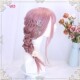 Lolita Wig for Women, Medium-Length Hair Style, Lolita Braided Hair, Internet Celebrity Hairstyle, Student Face-Shaping Pink Short Hair Full Wig
