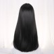 Medium-parted wig with long straight hair, black round face, seamless universal cos wig for women with long hair, full headband, medium-parted straight hair