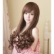 Fshow Wig for Women, Long Curly Hair, Fluffy Pear Blossom Big Waves, Matte Natural Real Shot, Side Bangs, High-Temperature Fiber,