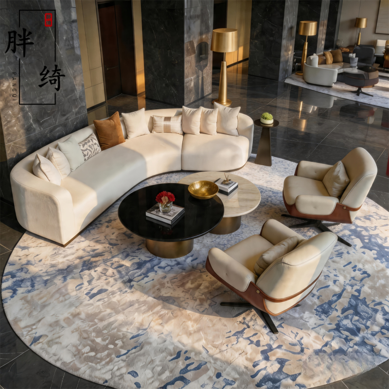 Sales Office Lobby Rest Area Leisure Sofa Set Modern Hotel Club Reception Curved Sofa Furniture Sales Office Lobby Rest Area Leisure Sofa Set Modern Hotel Club Reception Curved Sofa Furniture