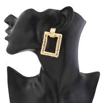 Exaggerated geometric square metal earrings earrings simple
