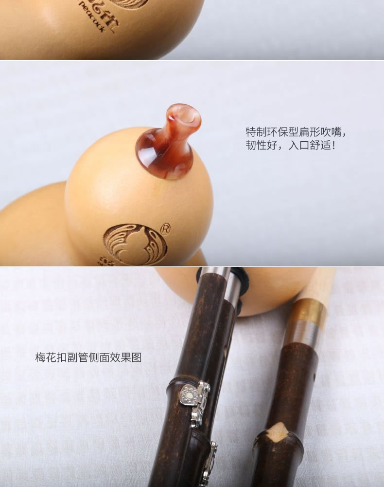 Zizhu cucurbit biểu diễn đôi giai điệu chuyên nghiệp C drop B tone G F giai điệu xanh con công cụ độc quyền - Nhạc cụ dân tộc saotruc maomeo