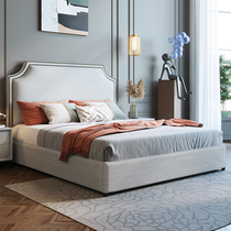 Light luxury Italian cloth art bed 1 8 meters of small-sized master bedroom modern minimalist soft on marital bed high Box storage double bed