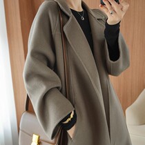 Double face cashmere Grand coat woman in the middle of 2022 New high-end autumn and winter loose thickened Hepburn Airy Jacket
