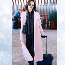 Star Liu Yifei with the same 2021 winter new Korean fashion high-end mid-length coat loose woolen coat