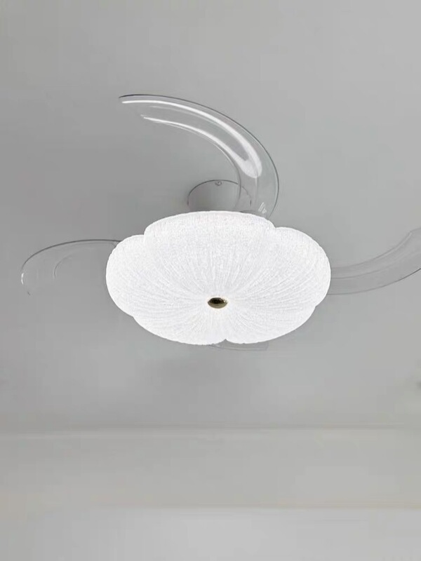 Cream-Style Camellia Bubble Invisible Fan Light Pumpkin Bunny Bedroom Ceiling Light New Children's Fan Light