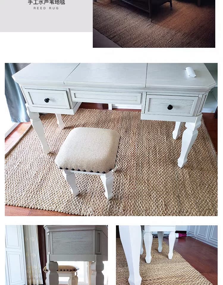 Phil vuông nước lau sậy thảm phòng khách mới bàn cà phê nhà hàng phòng ngủ đơn giản IKEA hai mặt rơm dệt thảm - Thảm thảm trải sàn nhà
