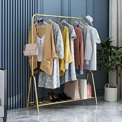 Light luxury drying rack floor-to-ceiling indoor drying rack balcony bedroom hanger household simple coat rack single pole type