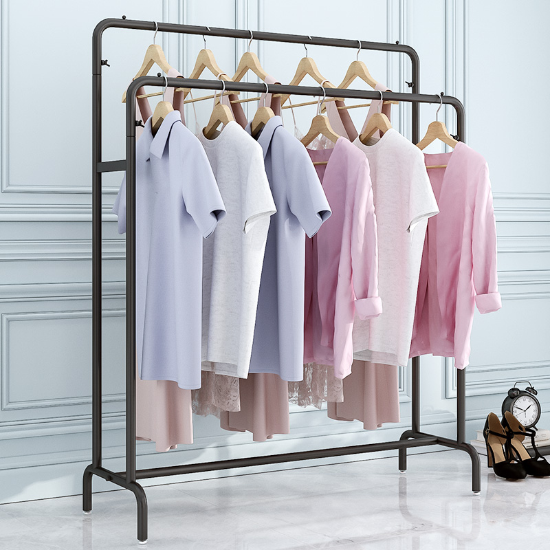 Clothes hanger simple floor bedroom double-bar folding household balcony clothes rack hanging drying clothes hanger