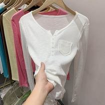 Foreign trade outlet tail single cut with big card clear cabin pick-up and leakage special cabinet withdraws female spring and autumn long sleeve t-shirt base for undershirt