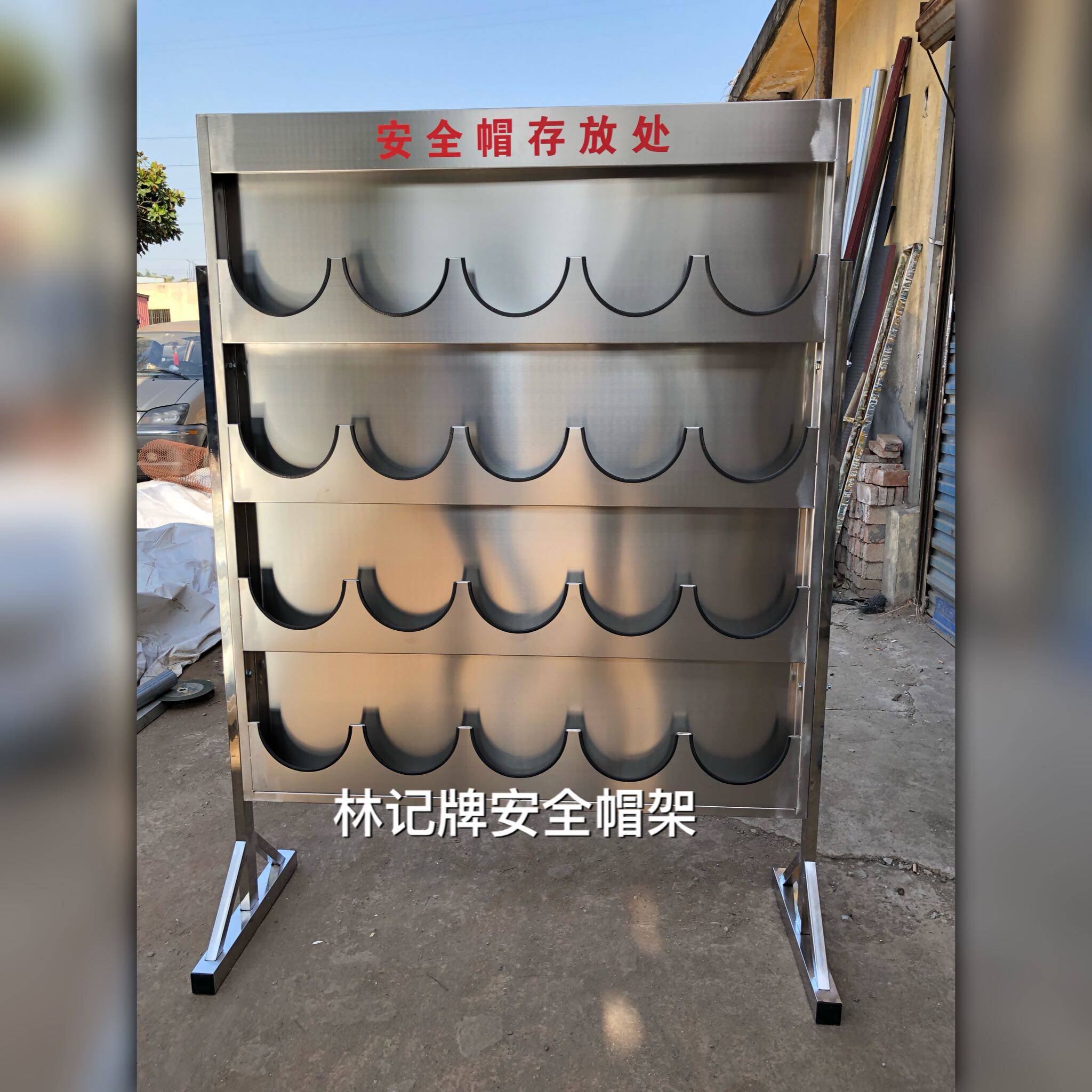 Stainless steel 304 material helmet rack bracket type helmet rack 20-bit wall-mounted mobile