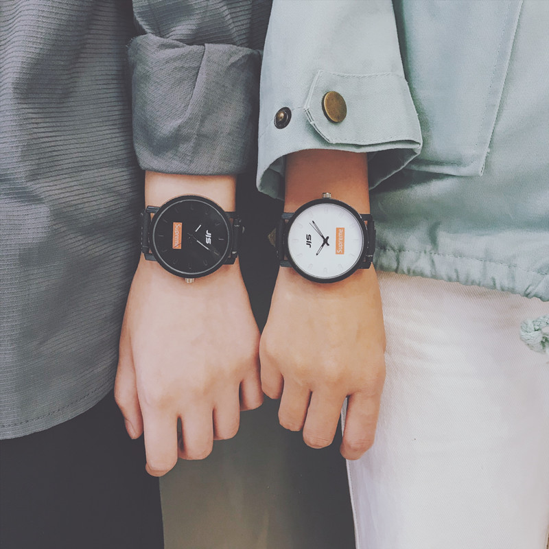 Watch female student Korean version simple bf Harajuku style retro ulzzang college trend Mori female couple pair