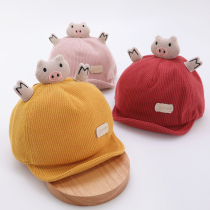 Baby peaked cap autumn and winter baby hat 6 months-2 years old boys and girls 1 cute piggy childrens baseball cap