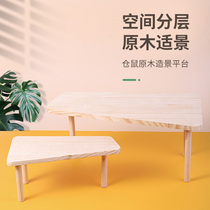 Hamster nest landscaping Flower Branch mouse golden bear cage landscaping furniture supplies wooden two-story toy solid wood platform