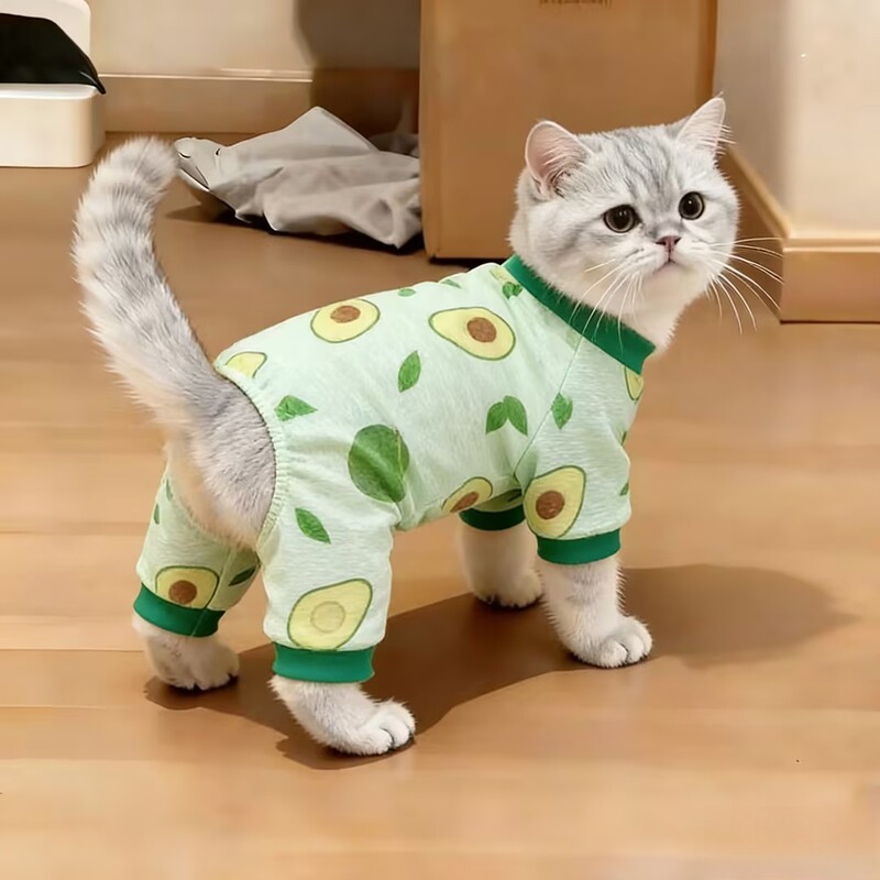 Kitten Clothes Spring and Summer Thin Cute One-Piece Four-Legged Clothing Breathable Anti-Shedding Golden Cloth British Dog Pet Clothes