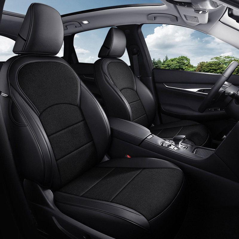 Summer seat overlooking Meateng Private full-surrounding seat cover Flax Mesh Turd Leather All Season Universal Cushion Sleeve-Taobao