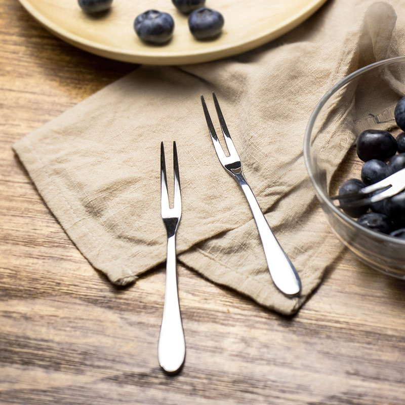 Stainless Steel Fruit Fork Home Adult Creative Fashion Portable Fruit Sign Sweet Moon Cake Birthday Cake Fork