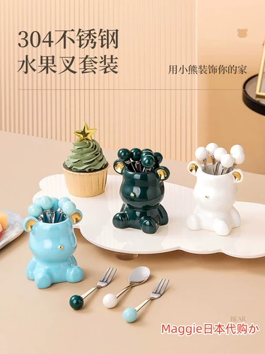 Японская вилка для фруктов для домашнего использования из нержавеющей стали, детский безопасный настольный декор