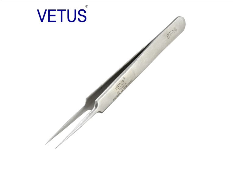 包邮VETUS 精密钟表手机维修美容美甲燕窝挑毛夹细尖头镊子ST-14