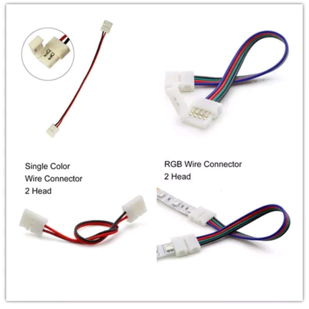 LED light strip quick connector monochrome RGB butt head low voltage 8MM 10MM solder-free snap bare board epoxy
