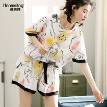 Sleepwear Women Summer Pure Cotton Cute days Ins Wind Home Suits Short Sleeves Shorts Thin summer loose Two sets