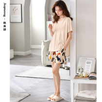 Modale Sleepwear Woman 2022 New Summer Cool Sensation Ice Silk Short Sleeve Shorts Home Conserved Summer Style Big Code Suit
