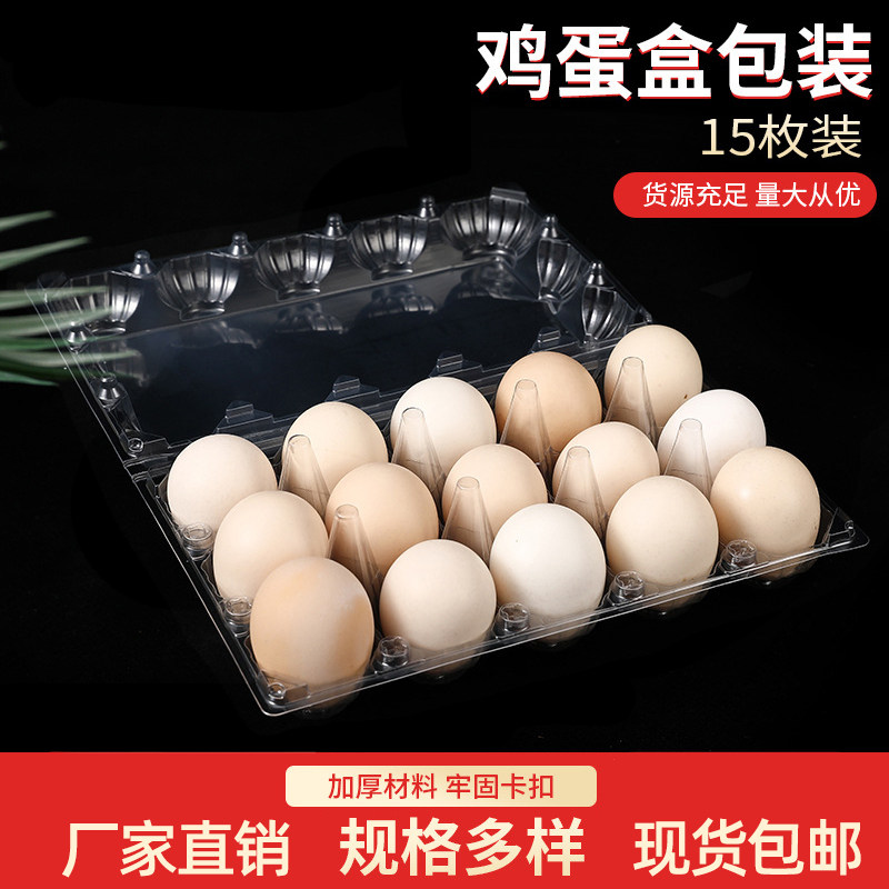 Plastic transparent 15 medium large number of eggs Disposable Earth Eggs Shockproof Manufacturer Direct 100