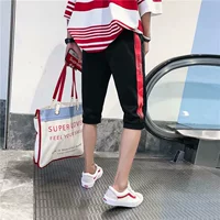 Quần short bé trai phiên bản Hàn Quốc của xu hướng quần thể thao bảy điểm ulzzang quần nam giản dị hoang dã in quần chân quần vải nam