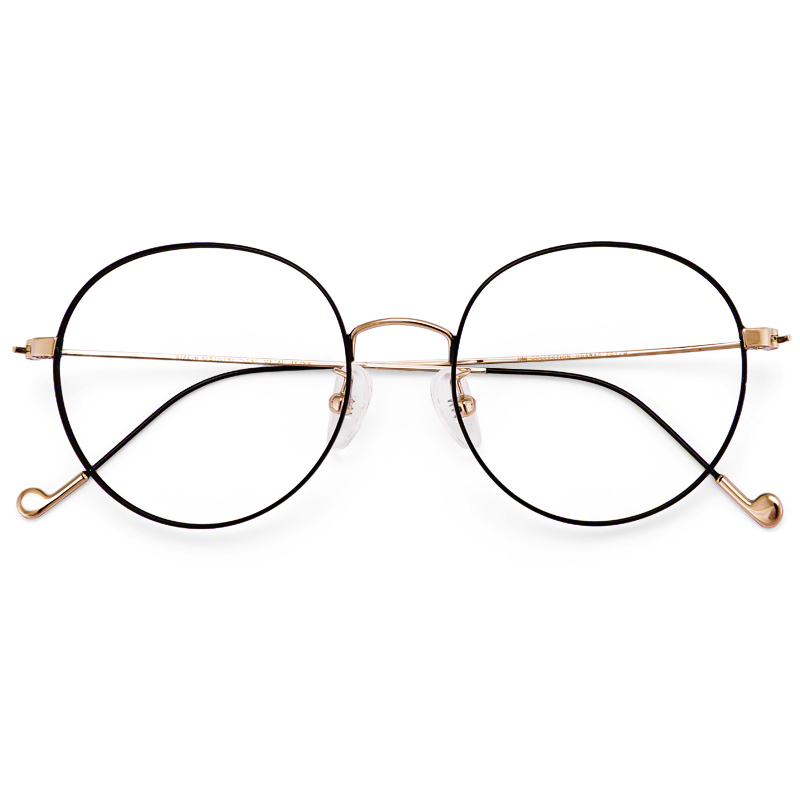 Anti-Blu-ray flat glasses literary retro trend personality no degree bright black silver