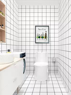 Self-adhesive Nordic wall stickers, floor stickers, decorative kitchen oil-proof stickers, powder room bathroom waterproof wallpaper, tile sticker paper