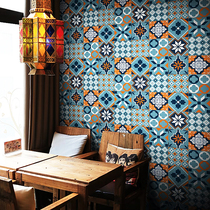 Bathroom bathroom decoration Waterproof floor stickers Kitchen oil-proof stickers Mediterranean self-adhesive tile stickers Wall stickers Wallpaper