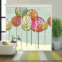 Custom Art Stained glass sticker semi-transparent electrostatic glass film cartoon door and window household glass decorative sticker