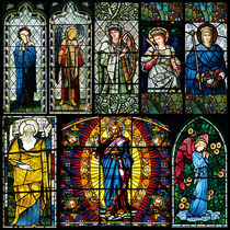 Customizable European-style church characters color electrostatic glass stickers Bathroom frosted retro window sunscreen film
