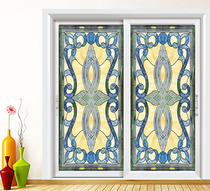 European style retro Church painted electrostatic frosted light transparent self-adhesive glass film window flower sticker