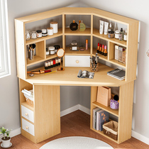 Bedroom corner Corner corner desk Imitation solid wood triangle corner computer desktop table bookshelf combination YJD59